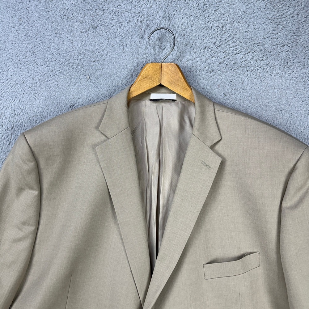 Lauren Ralph Lauren Mens Sport Coat Blazer 54R Beige 2 Button Suit‎ 100% Wool